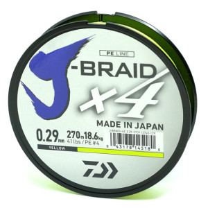 Шнур Daiwa J-Braid X4 270м Yellow